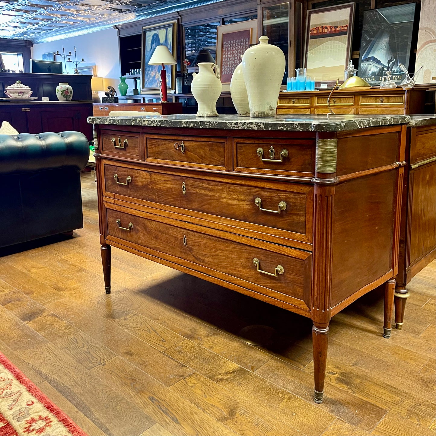 ANTIQUE LOUIS XVI STYLE MAHOGANY COMMODE