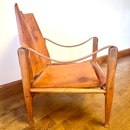 VINTAGE KAARE KLINT SAFARI CHAIR, DENMARK 1930s