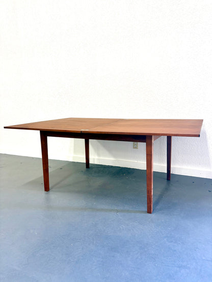 Mid Century Articulating Walnut Custom Made Dining Table