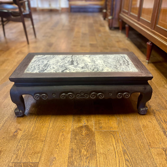 ANTIQUE CHINESE MARBLE TOP DISPLAY RISER