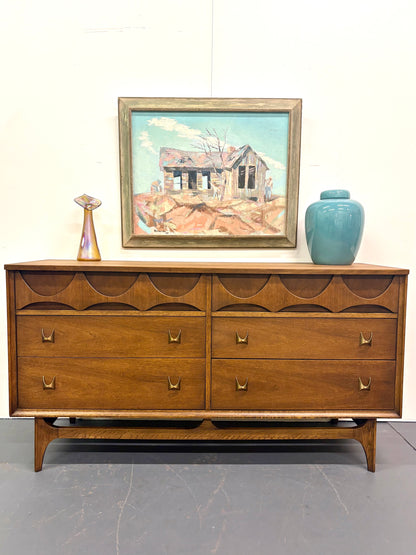Mid Century Six Drawer Brasilia Design Dresser By Broyhill - American