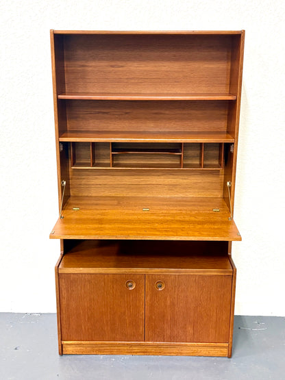 Mid Century Teak Drop Front Secretary/Desk - England