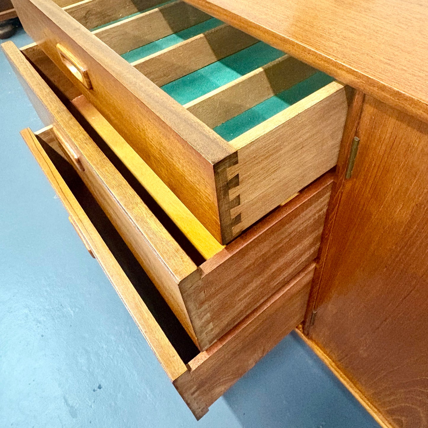 Rare Long Mid Century Teak Credenza/Sideboard By Nils Jonsson For Troeds