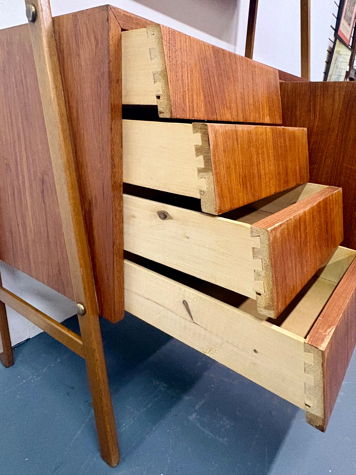 Mid Century Teak Secretary/Bookshelf - Sweden