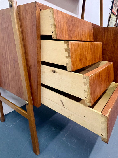 Mid Century Teak Secretary/Bookshelf - Sweden