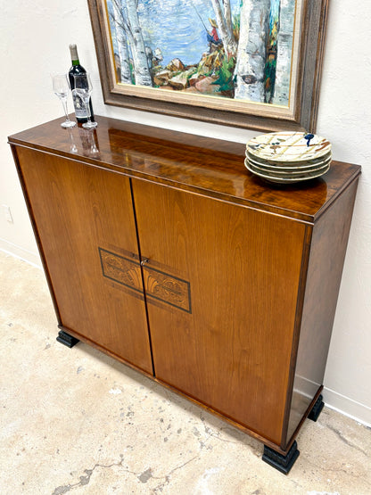 Antique Art Deco Walnut Cabinet - Sweden