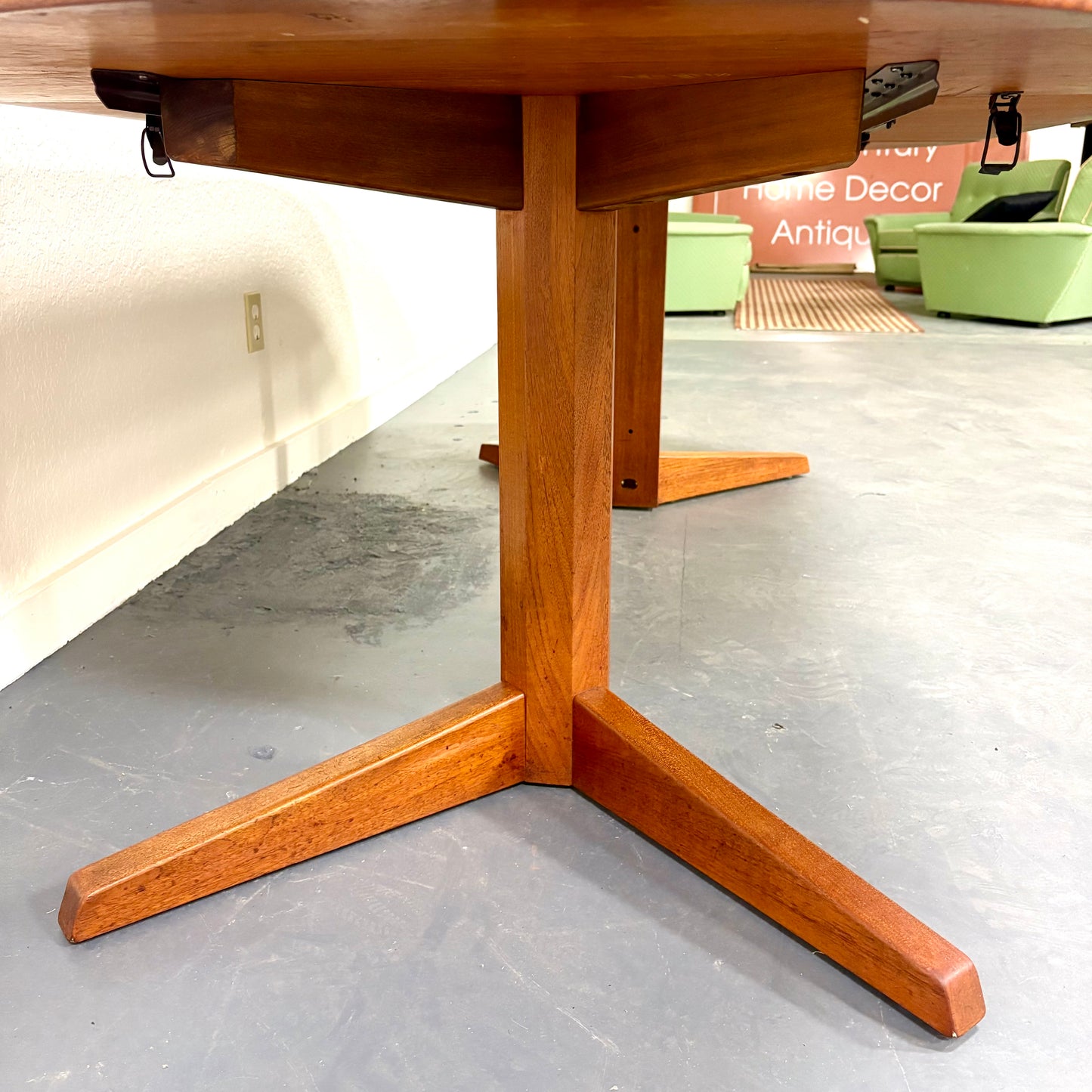 1960s Mid Century Teak Trestle Base Dining Table - Denmark