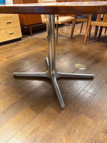 Mid Century Oval Rosewood & Chrome Dining Table