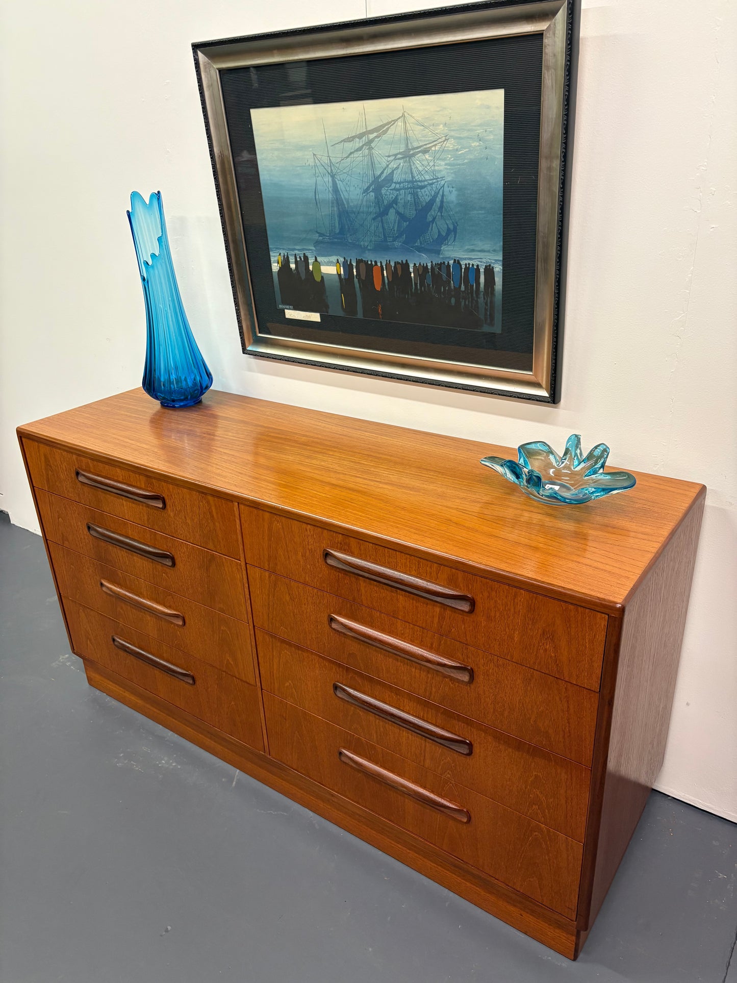 MID CENTURY EIGHT DRAWER DRESSER BY G PLAN