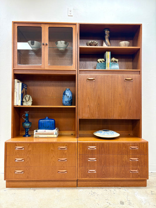 Mid Century Teak Wall Unit by G Plan - England