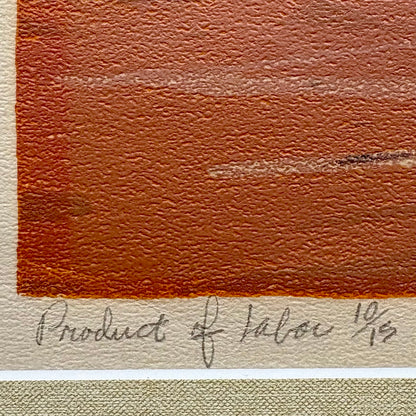Mid Century Lithograph by Layman Jones Titled “Product of Labor” Signed & Dated 1958