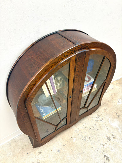 Antique Oak Art Deco Bookcase/Display Cabinet - England