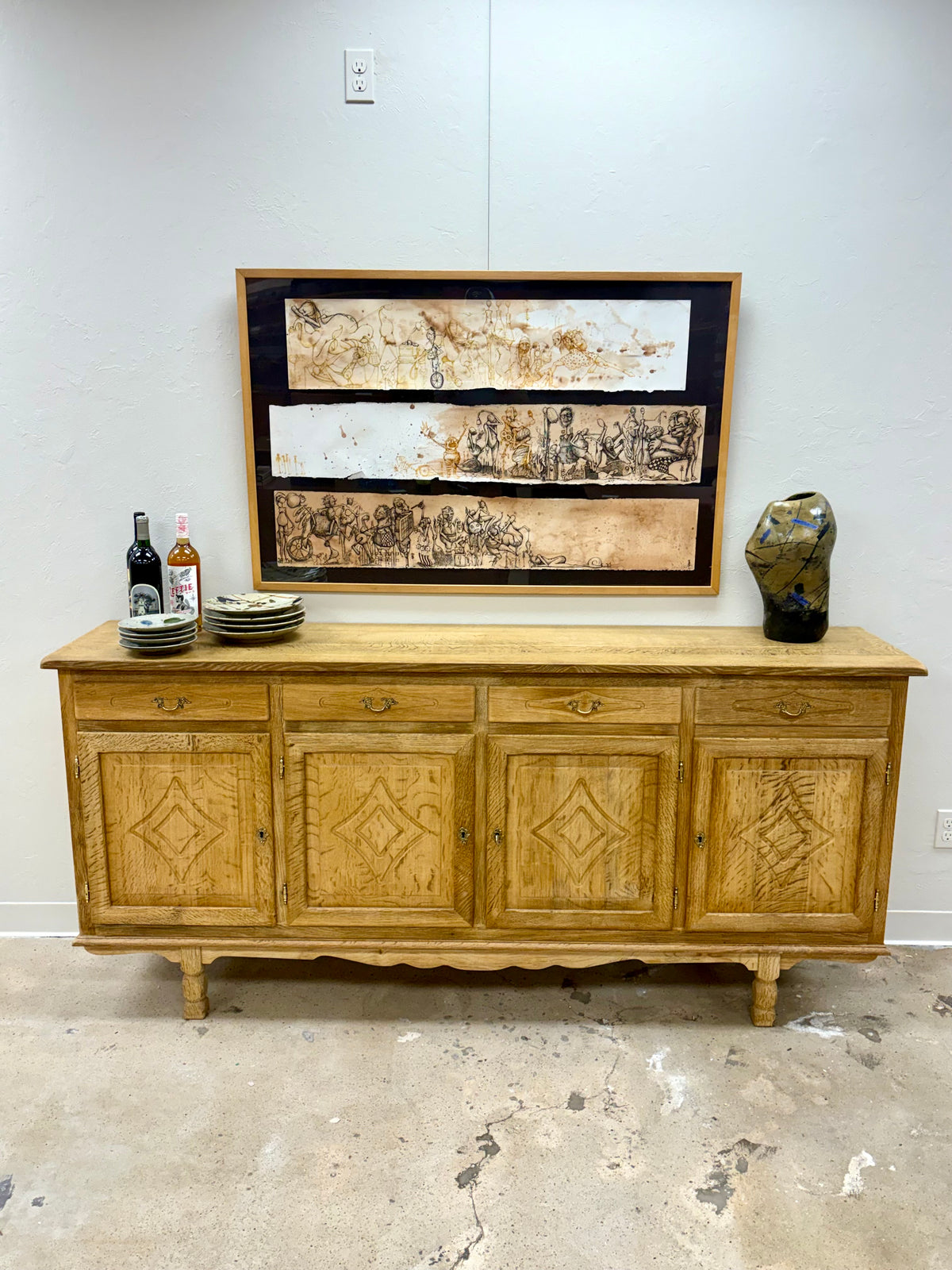 Vintage Mid Century Danish Oak Sideboard/Credenza By H. M. Mobler - Denmark