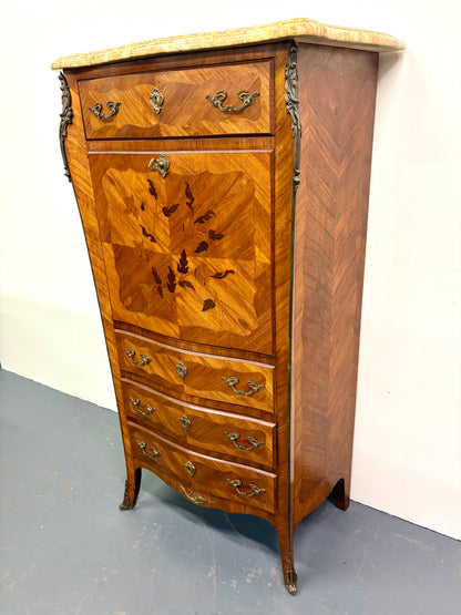 French Louis XVI Style Marble Top Secretary/Abattant - France