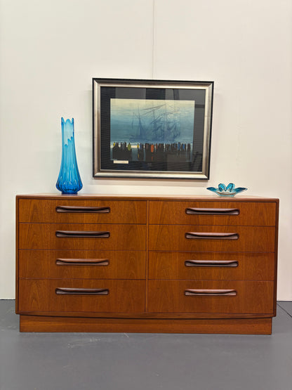 MID CENTURY EIGHT DRAWER DRESSER BY G PLAN