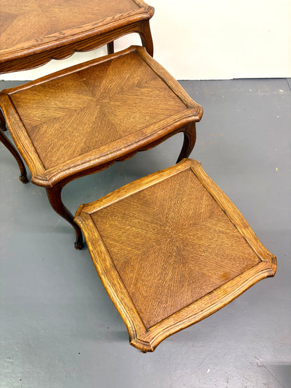 French Louis XVI Style Nesting Set of Three Tables - France