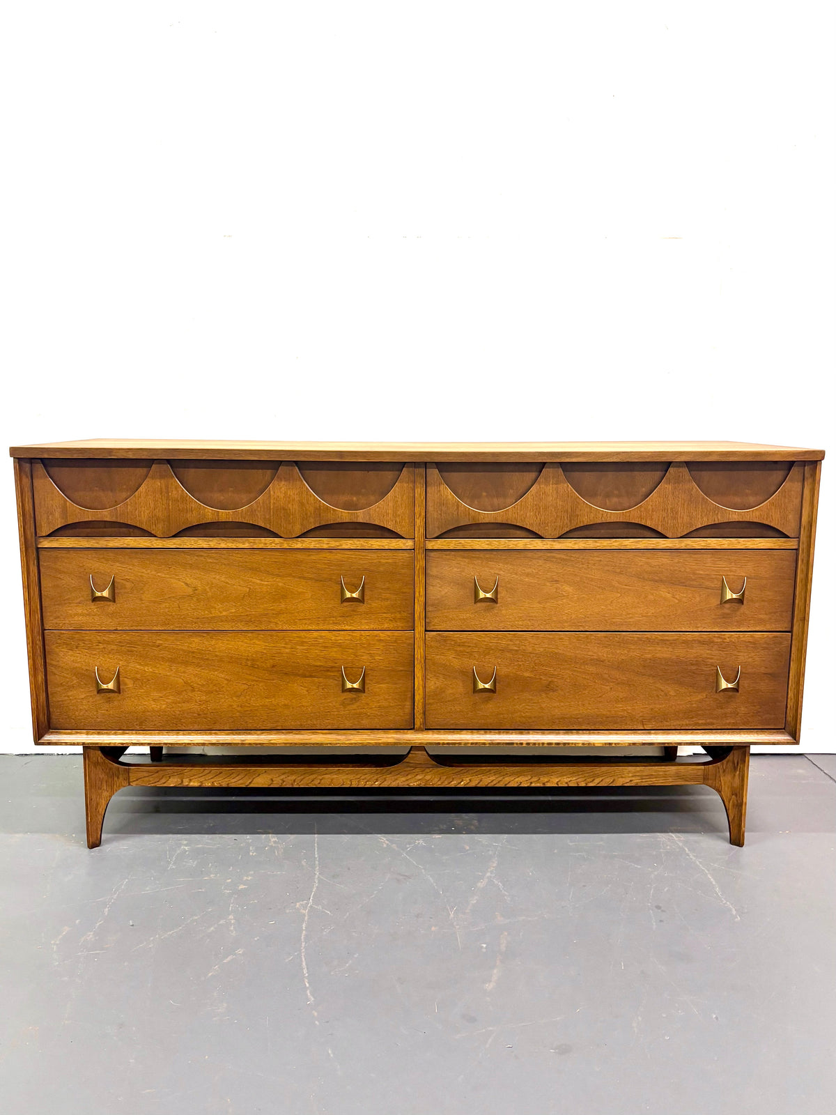 Mid Century Six Drawer Brasilia Design Dresser By Broyhill - American