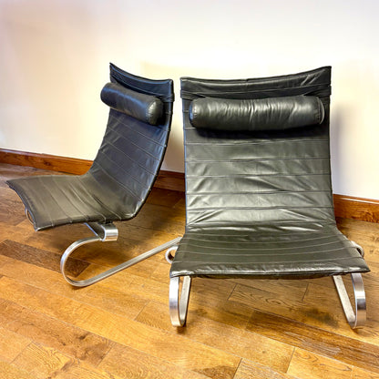 VINTAGE PK20 LOUNGE CHAIRS BY POUL KJAERHOLM FOR FRITZ HANSEN, DENMARK