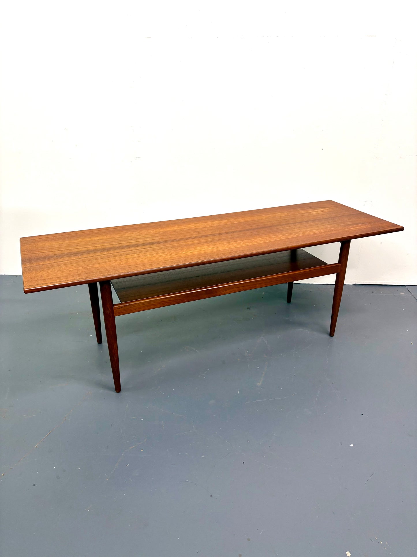 Mid Century Teak Coffee Table With Shelf - England
