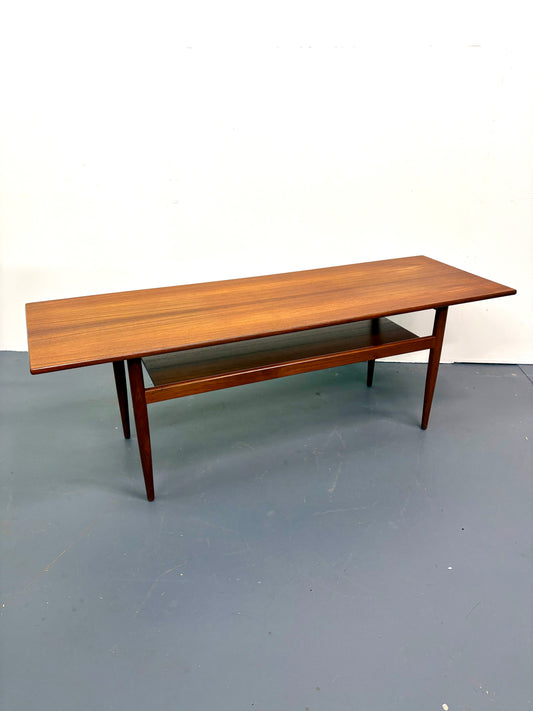 Mid Century Teak Coffee Table With Shelf - England