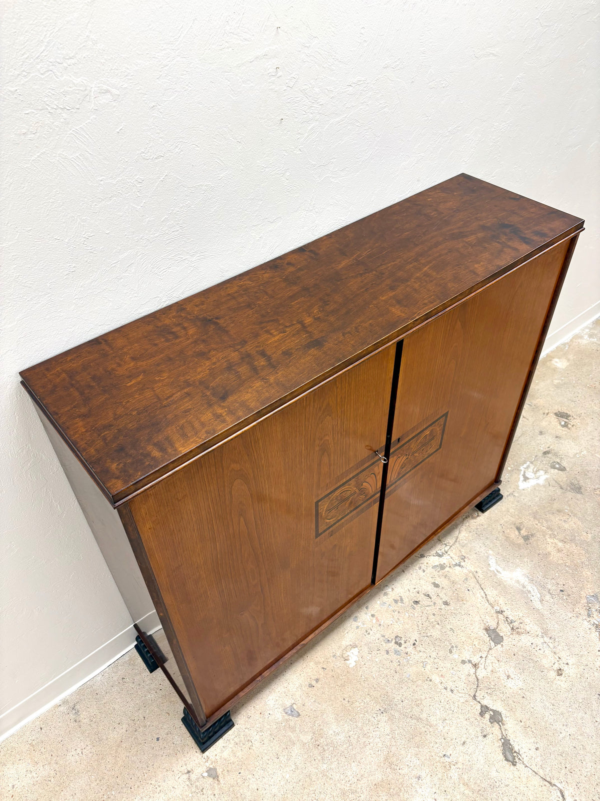 Antique Art Deco Walnut Cabinet - Sweden