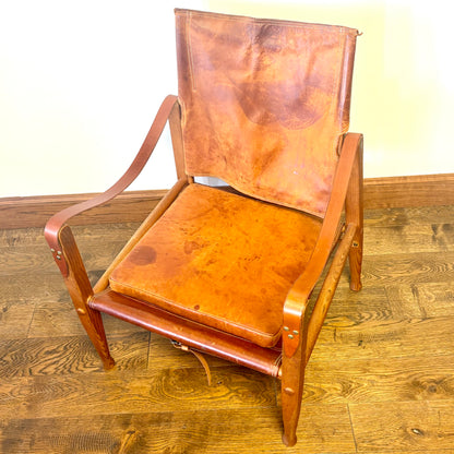 VINTAGE KAARE KLINT SAFARI CHAIR, DENMARK 1930s