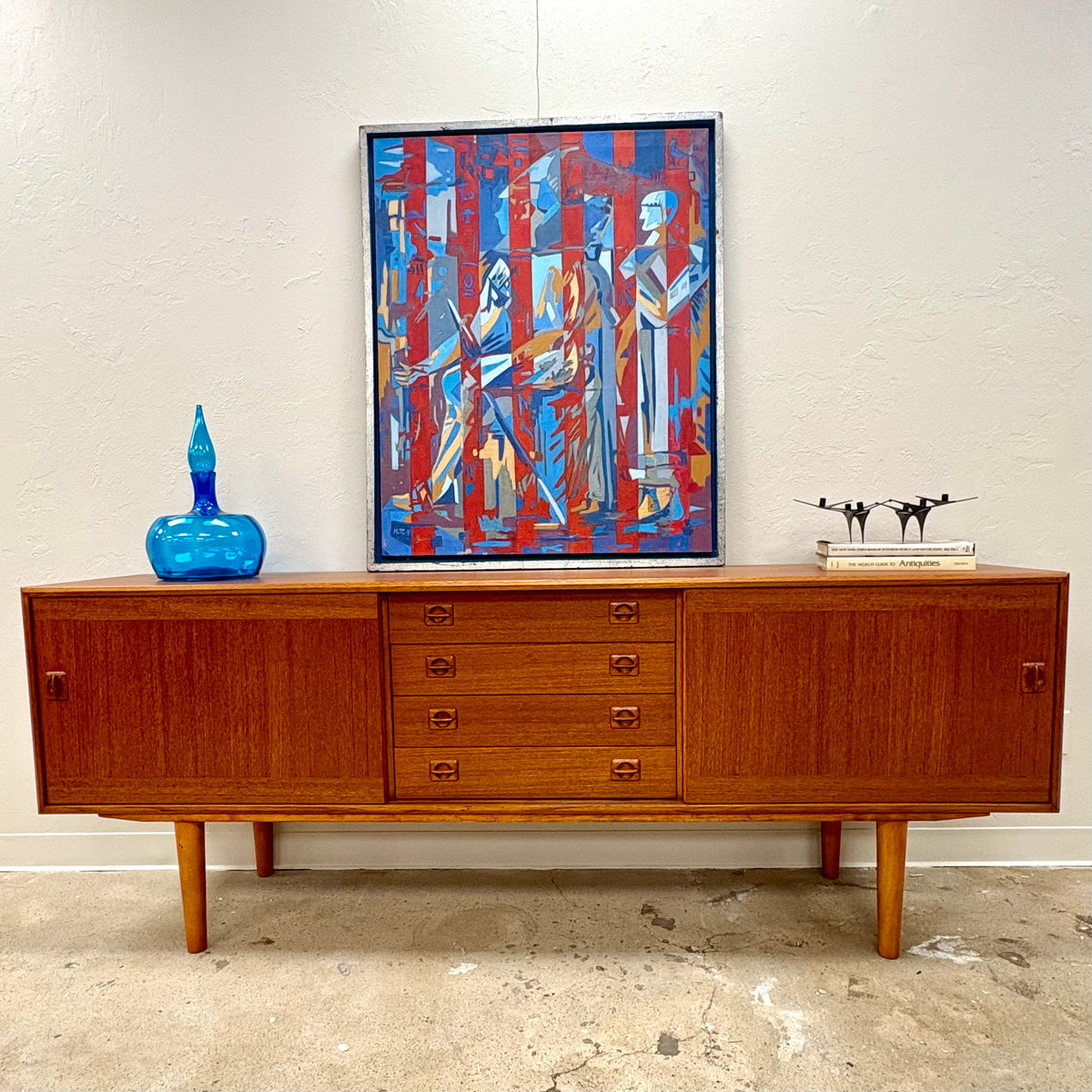 Long Mid Century Teak Sideboard/Credenza By Clausen & Sons - Denmark