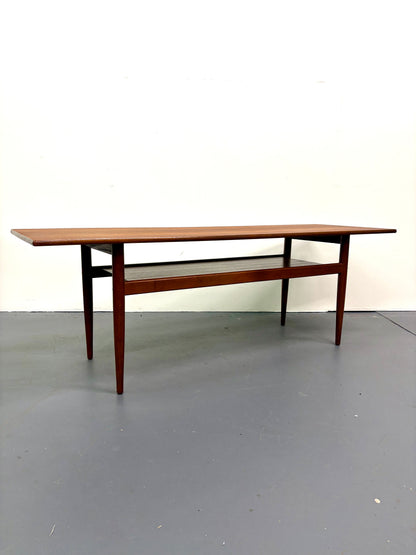 Mid Century Teak Coffee Table With Shelf - England