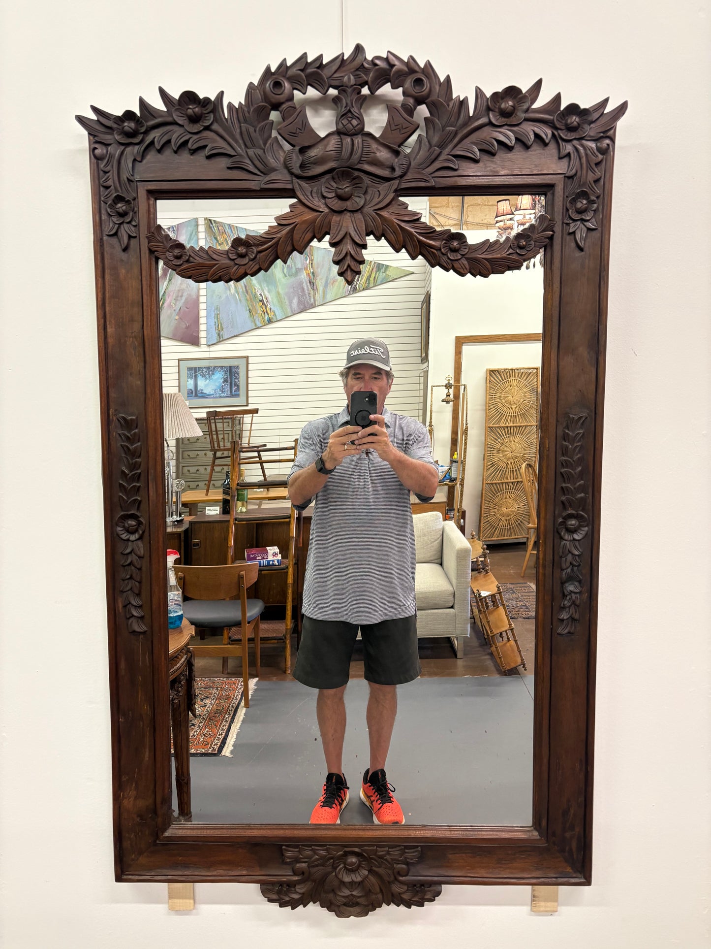 Antique French Louis XVI Style Carved Mirror