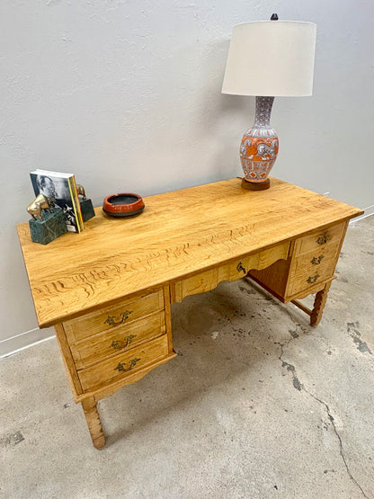 Vintage Mid Century Danish Oak Bookcase Front Desk - Denmark