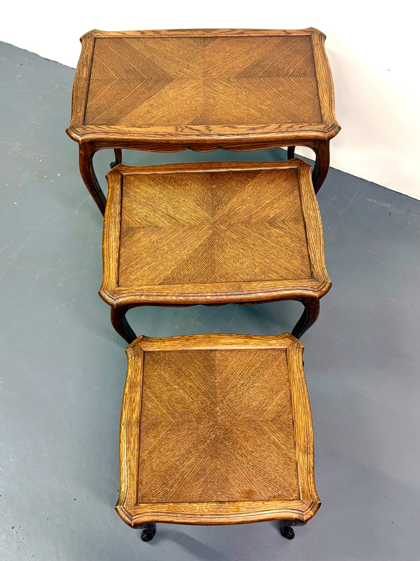 French Louis XVI Style Nesting Set of Three Tables - France
