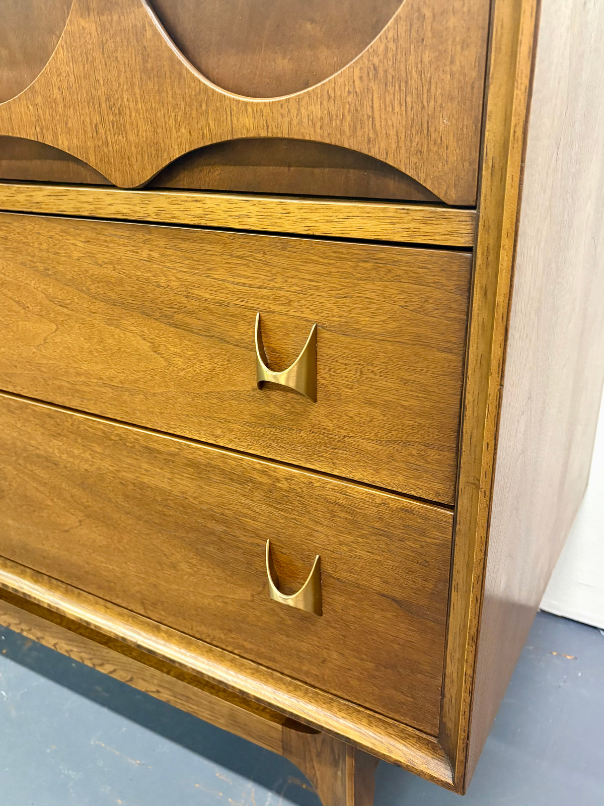 Mid Century Six Drawer Brasilia Design Dresser By Broyhill - American