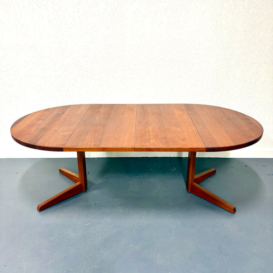 1960s Mid Century Teak Trestle Base Dining Table - Denmark