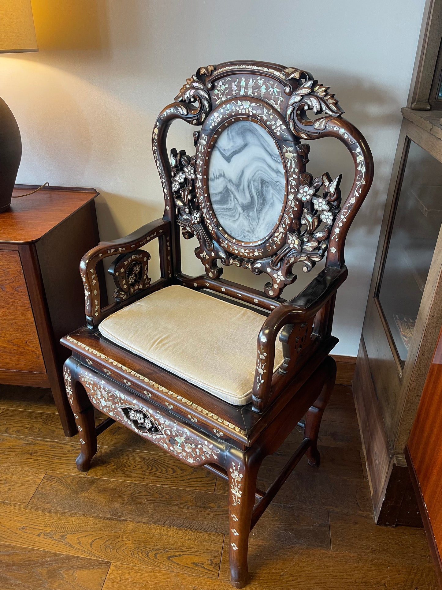 ASIAN ROSEWOOD ARMCHAIR
