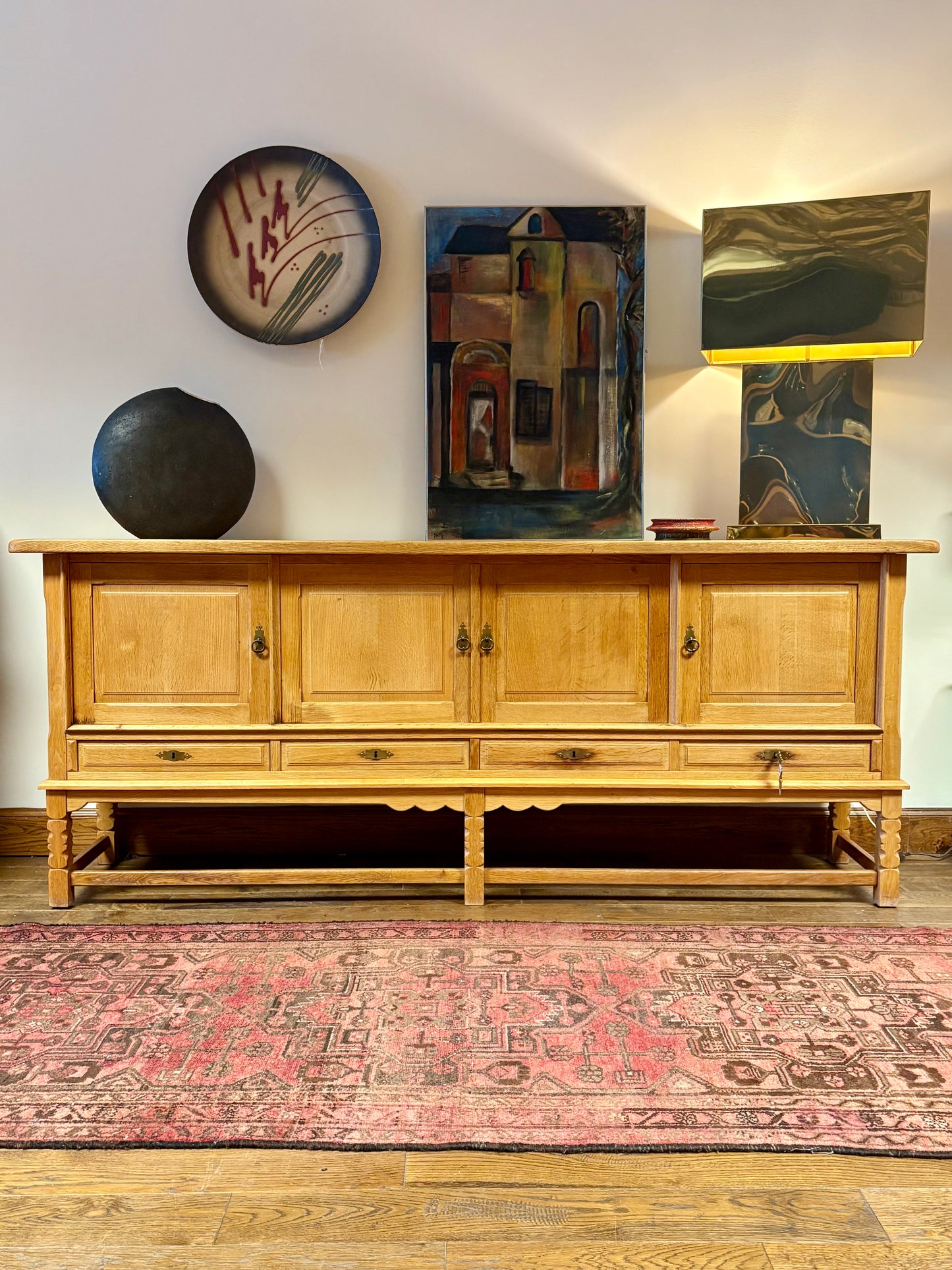 Mid Century Long Danish Oak Credenza/Sideboard - Denmark