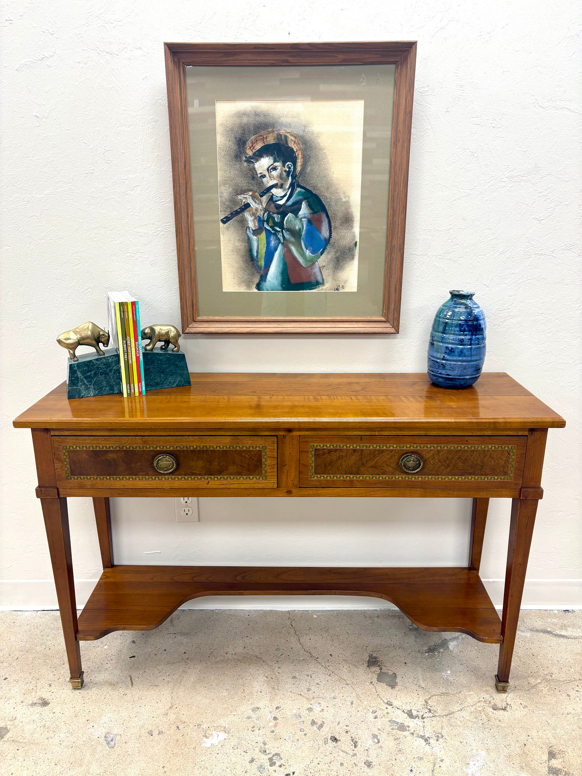 French Mahogany Console/Hall Table With Drawers - France