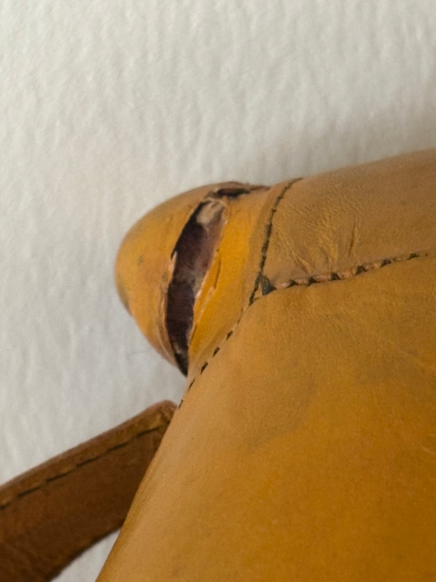 VINTAGE LEATHER BULL IN THE STYLE OF DIMITRI OMERSA