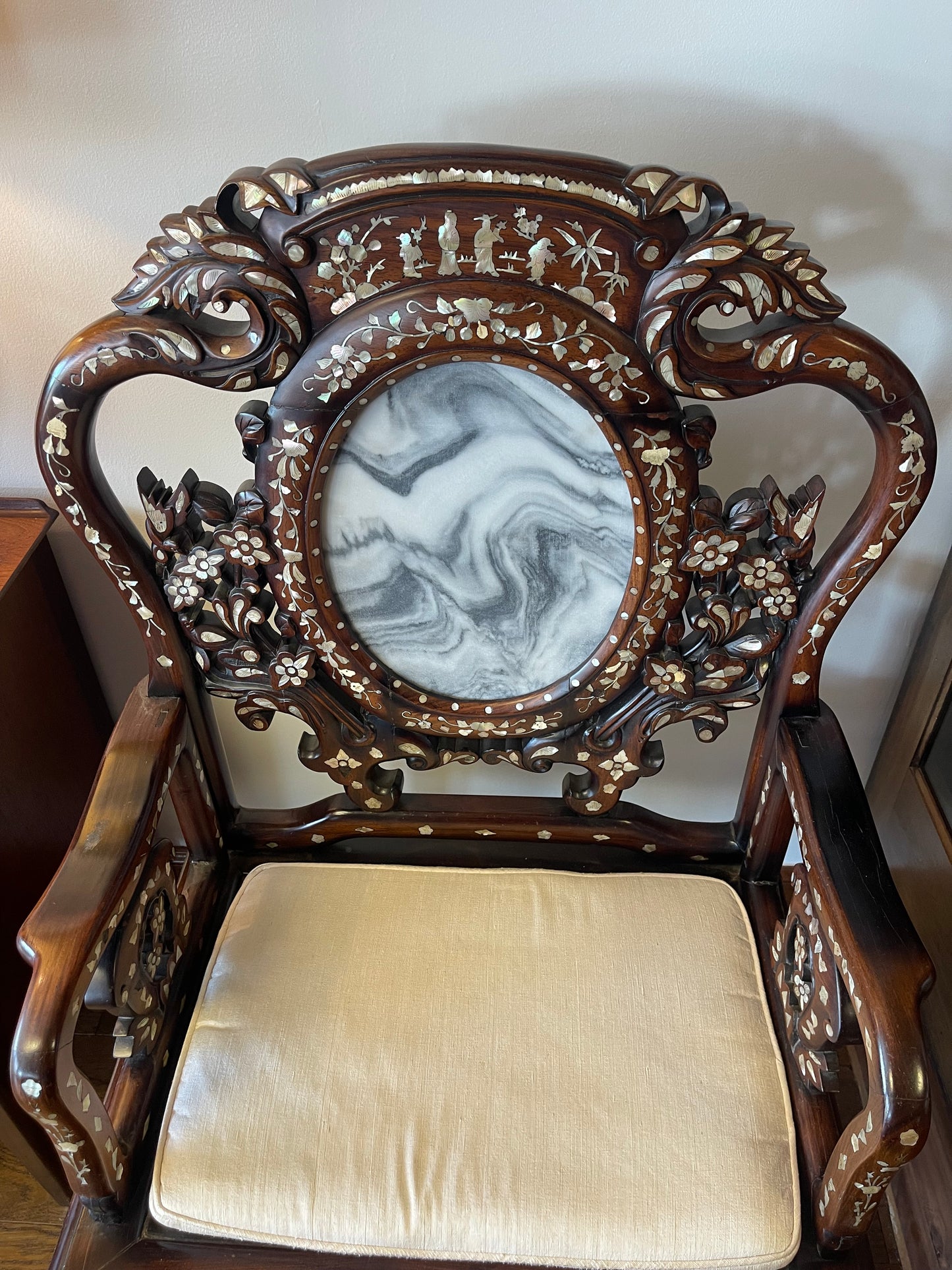 ASIAN ROSEWOOD ARMCHAIR
