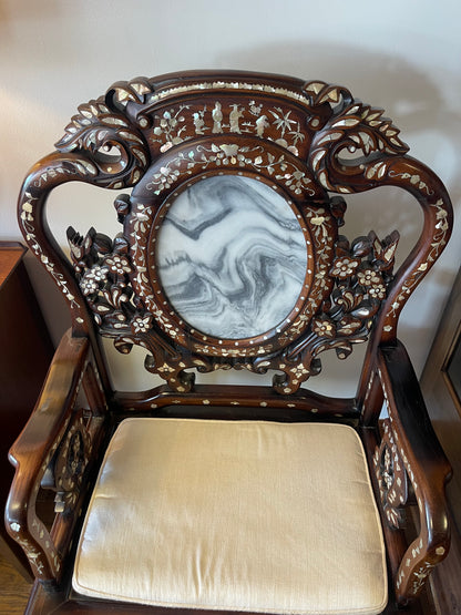 ASIAN ROSEWOOD ARMCHAIR