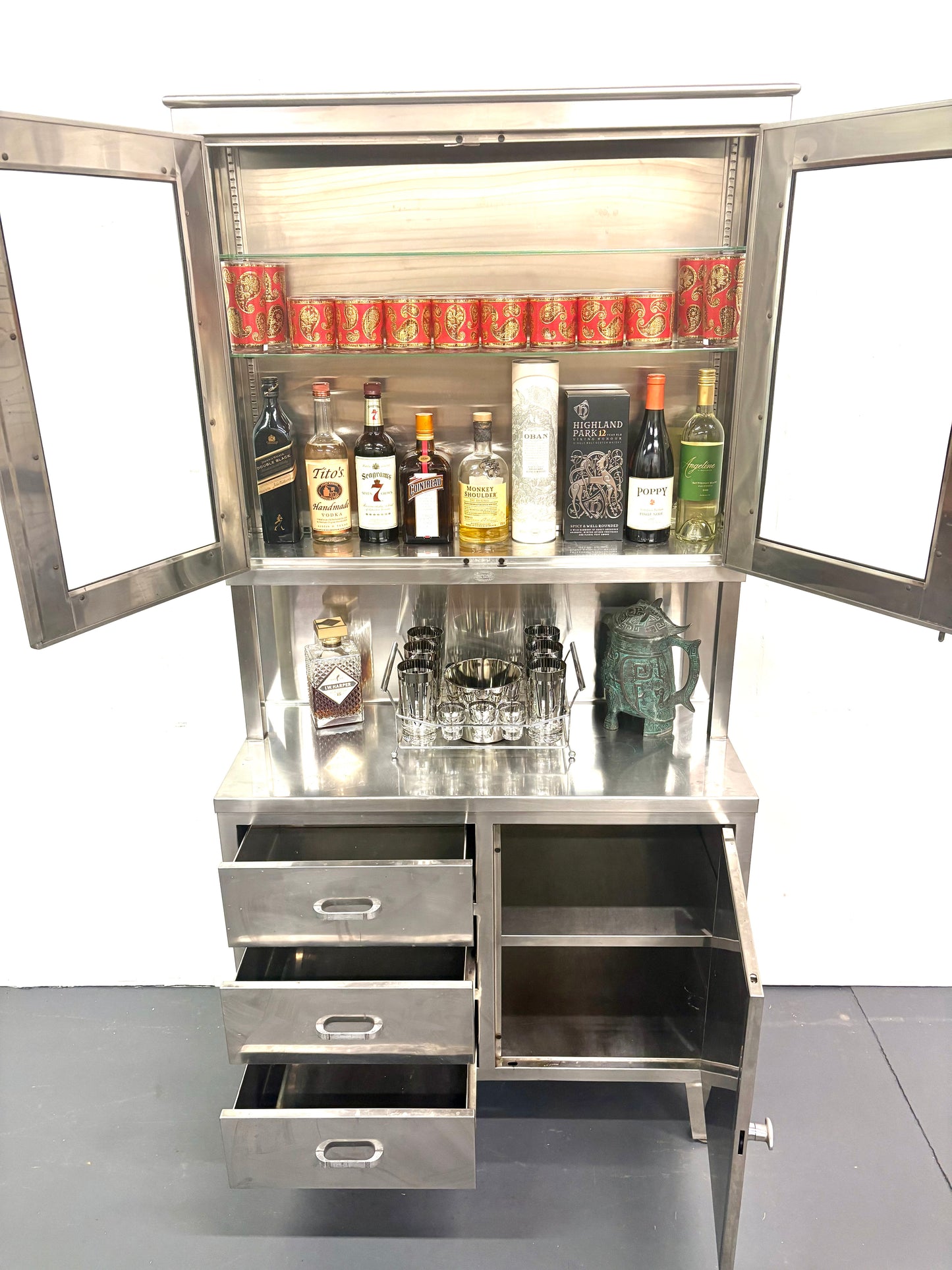 Art Deco 1930s - 1940s Stainless Steel Apothecary Cabinet by Blinkman Industries