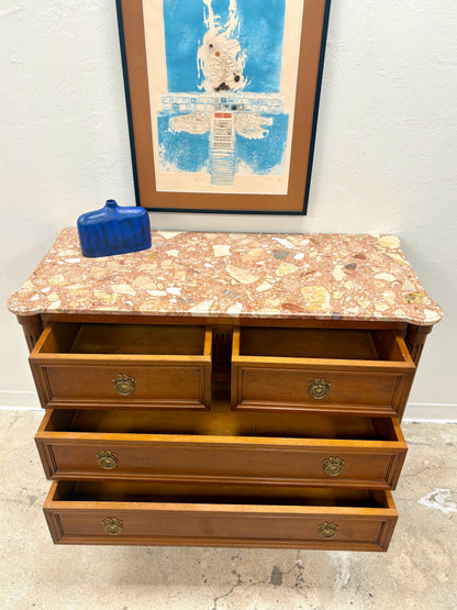 French Louis XVI Marble Top Four Drawer Chest/Dresser #1 - France