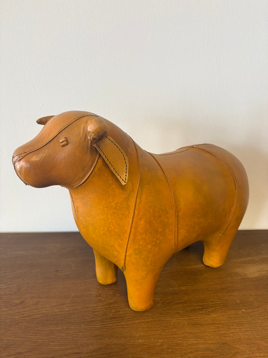VINTAGE LEATHER BABY BULL IN THE STYLE OF DIMITRI OMERSA
