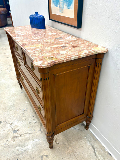French Louis XVI Marble Top Four Drawer Chest/Dresser #1 - France