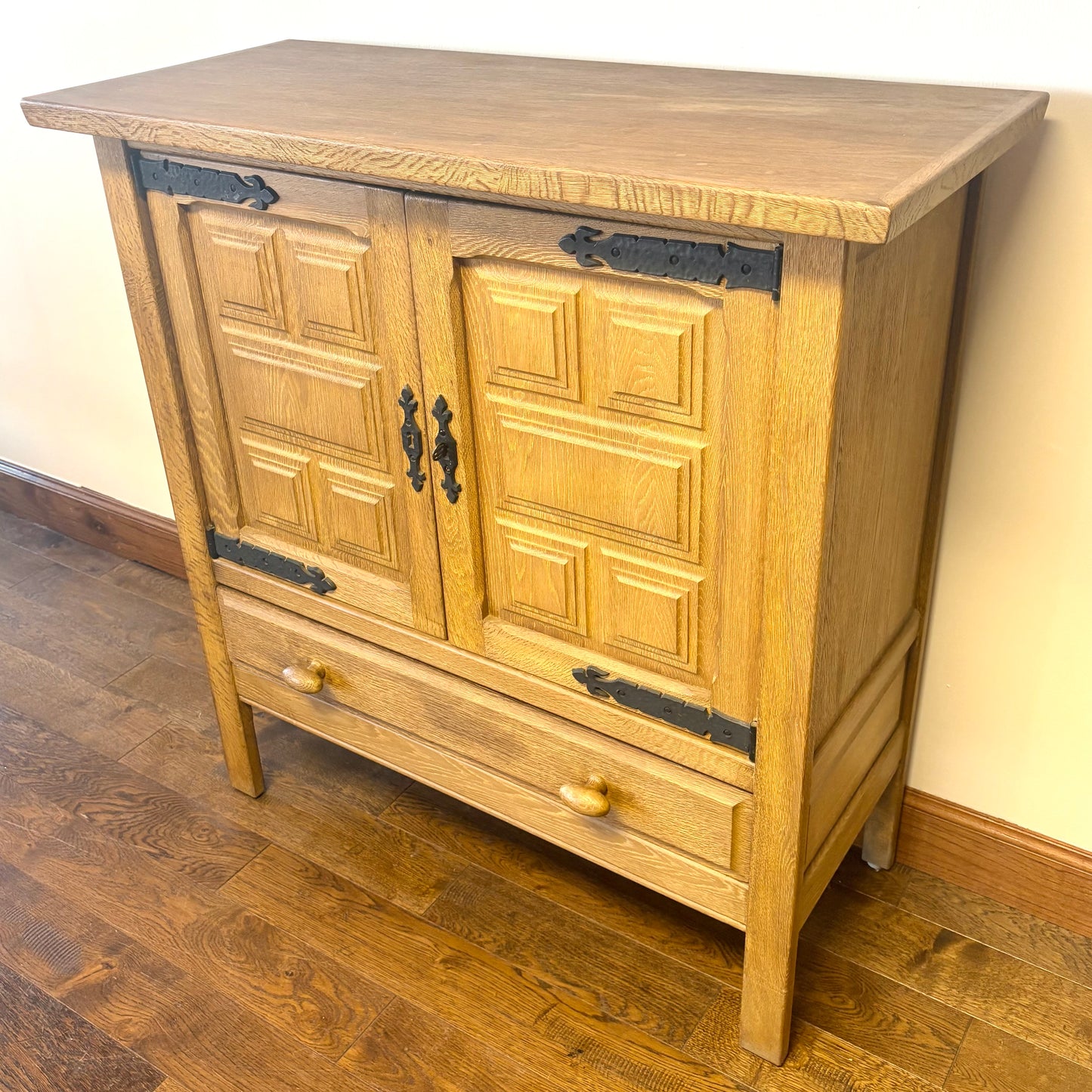 MID CENTURY OAK CABINET BY HENNING KJAERNUFF, DENMARK