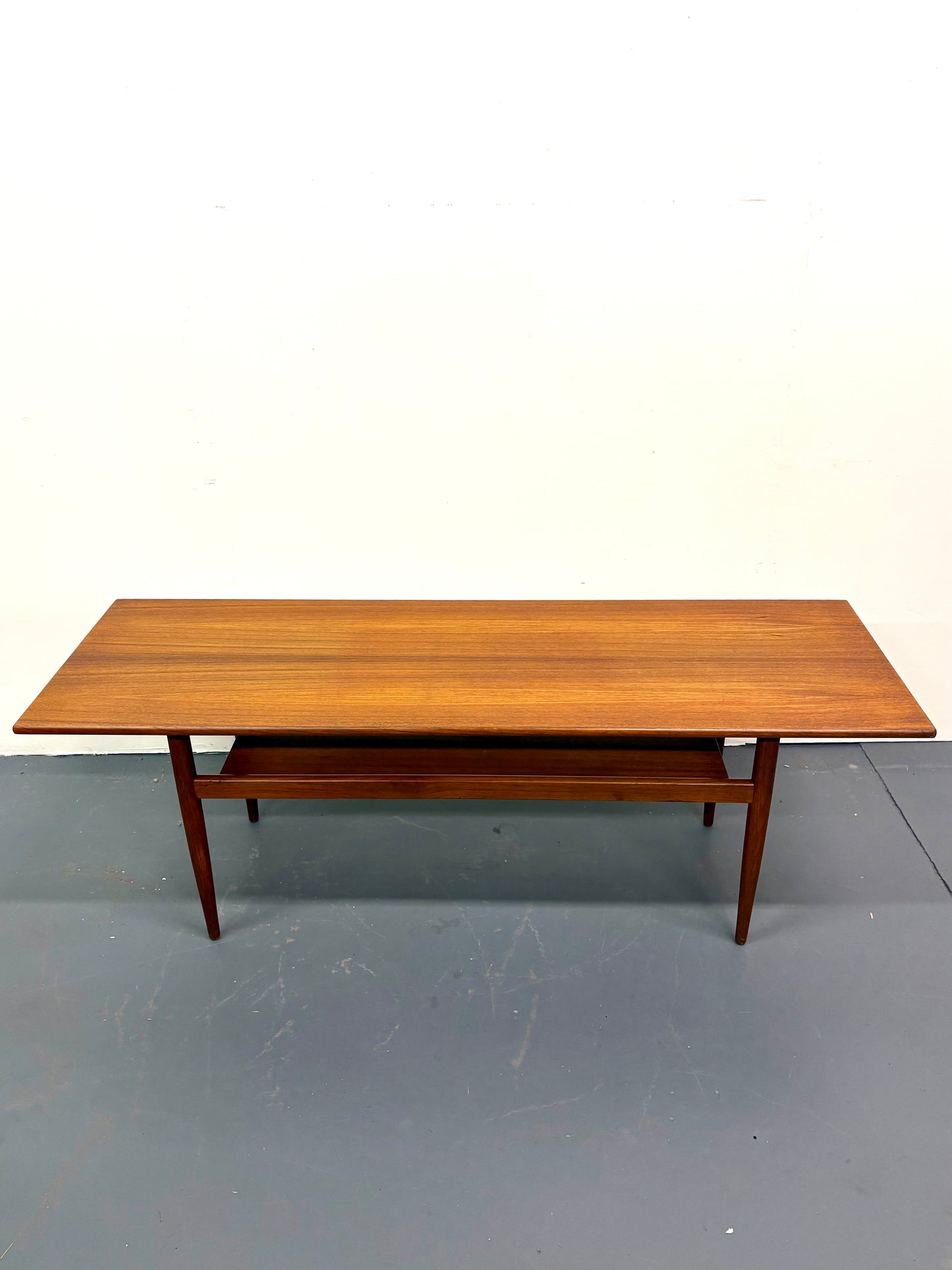 Mid Century Teak Coffee Table With Shelf - England