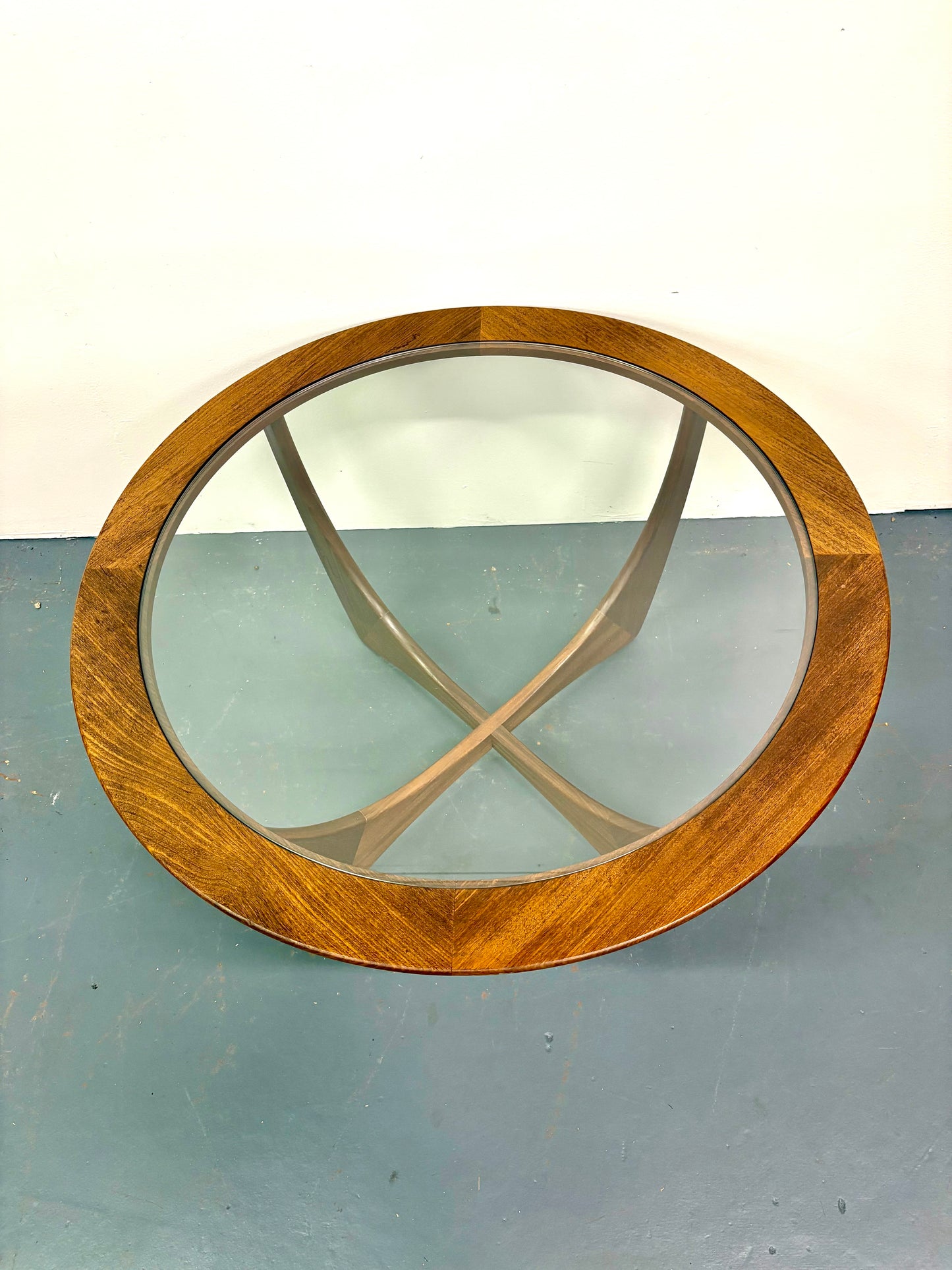 Mid Century Round Teak & Glass Top Coffee/End Table by G Plan - England