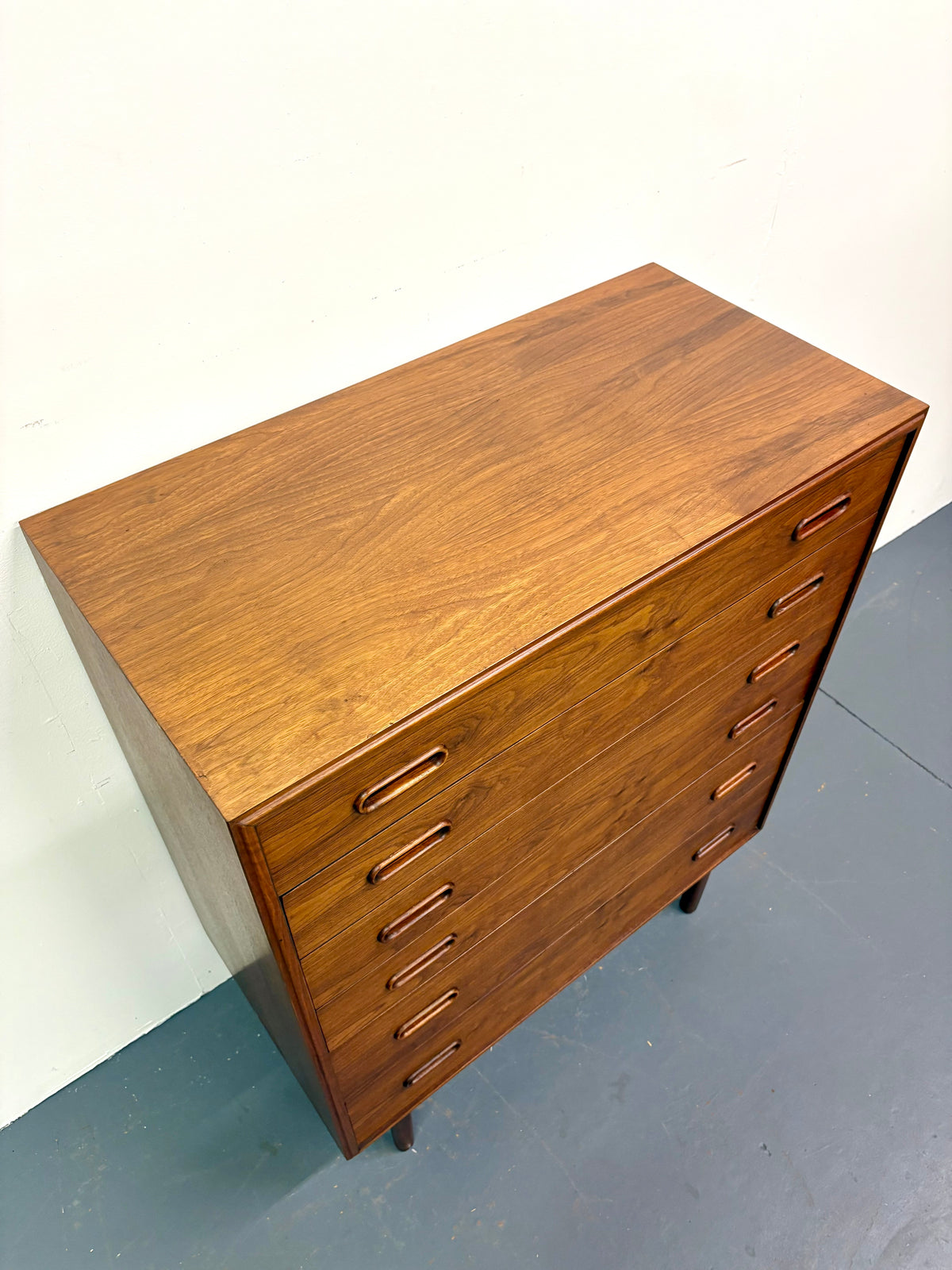 Mid Century Six Drawer Tall Dresser By Jack Cartwright for Founders - American