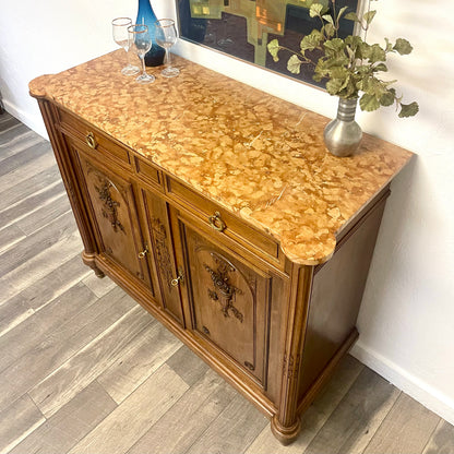ANTIQUE FRENCH MARBLE TOP BUFFET/SIDEBOARD, FRANCE