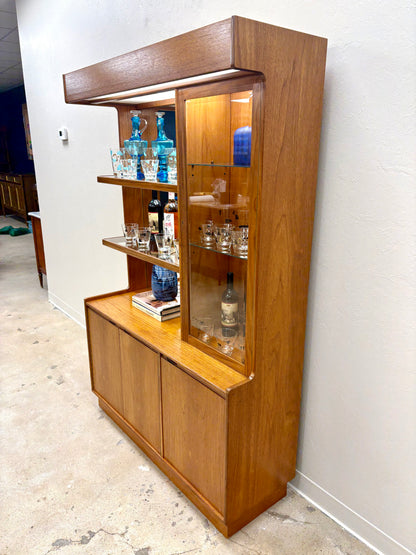 Mid Century Teak Lighted Dry Bar By Turnidge of London - England