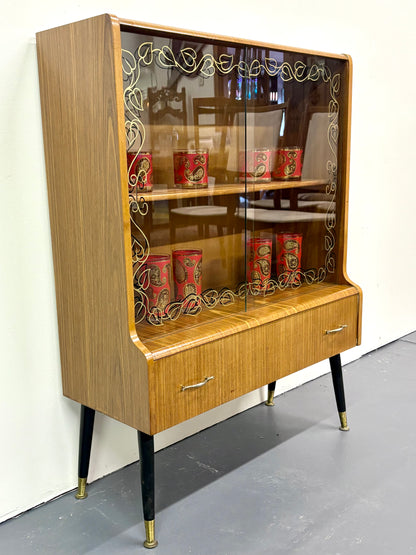 MID CENTURY ROSEWOOD DISPLAY CABINET